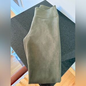 White House Black Market Olive Runway suede legging